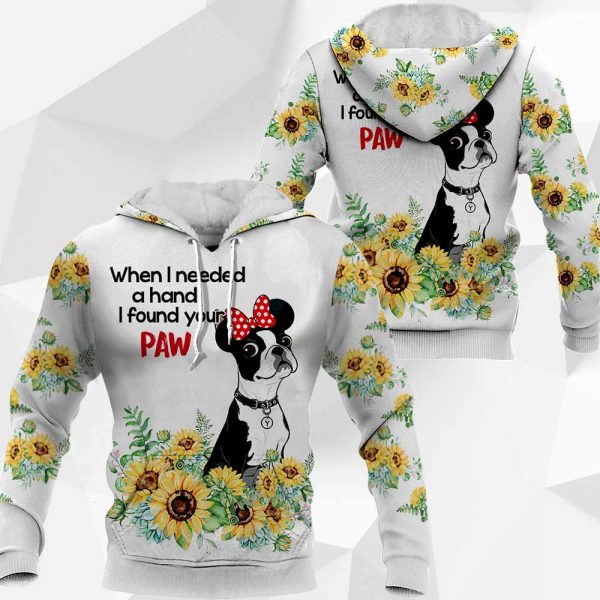 Boston Terrier Sunflower 3D PH 050320