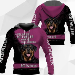 A Girl And Her Rottweiler A Bond That Can't Be Broken vr2-0489-181119
