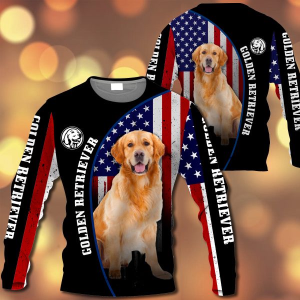 Golden Retriever Flag All Over Printed  Vr2– M0402