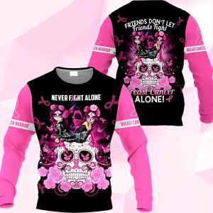 Breast Cancer Sugar Skull Friends Don't Let Friends Fight Alone 2511 HA130220