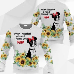 Boston Terrier Sunflower 3D PH 050320