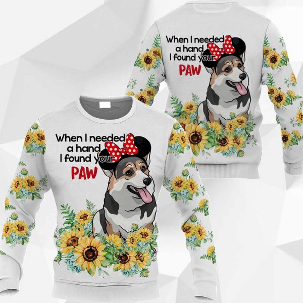 Welsh Corgi Sunflower 3D PH 050320