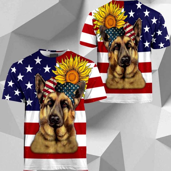 German Shepherd Sunflower Flag All Over Printed M0402 HU120520